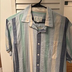 American Eagle Outfitters Casual Button Down Shirt Blue Green